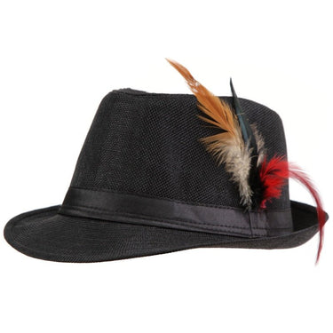chapeau de paille plume